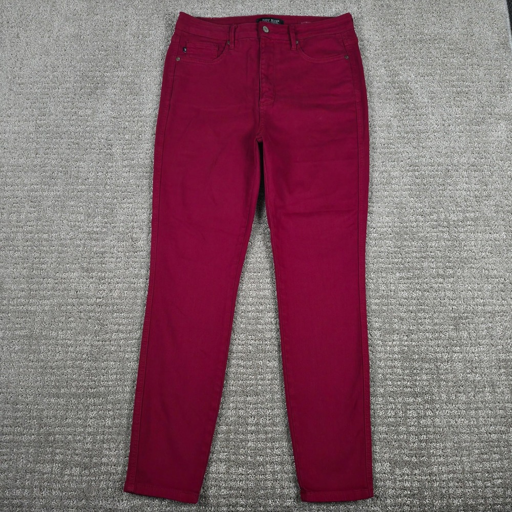 Judy Blue Jeans Womens 13/31 Scarlet Garment Dyed High Rise Tummy Control Skinny